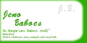 jeno babocs business card